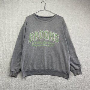 Vintage 90s Brooks Athletic Grey Sweatshirt Retro Pullover College Style Read